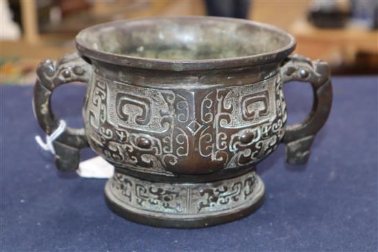 A Chinese bronze censer